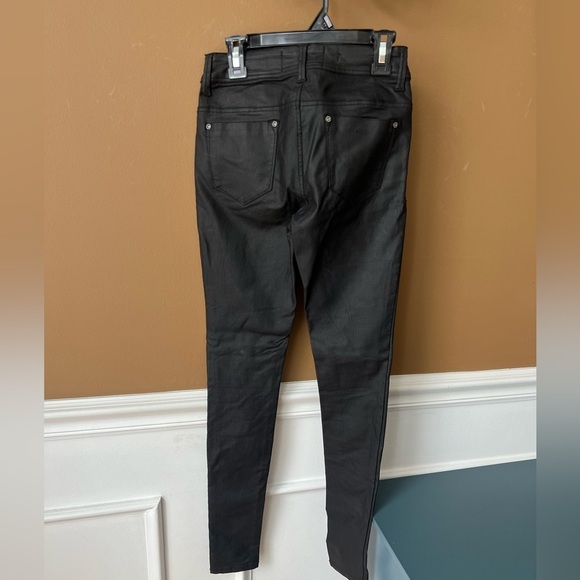 Parisian Collection Women’s Black Coated Skinny Jeans Size 1 Y2K Goth Emo Grunge - Picture 4 of 4